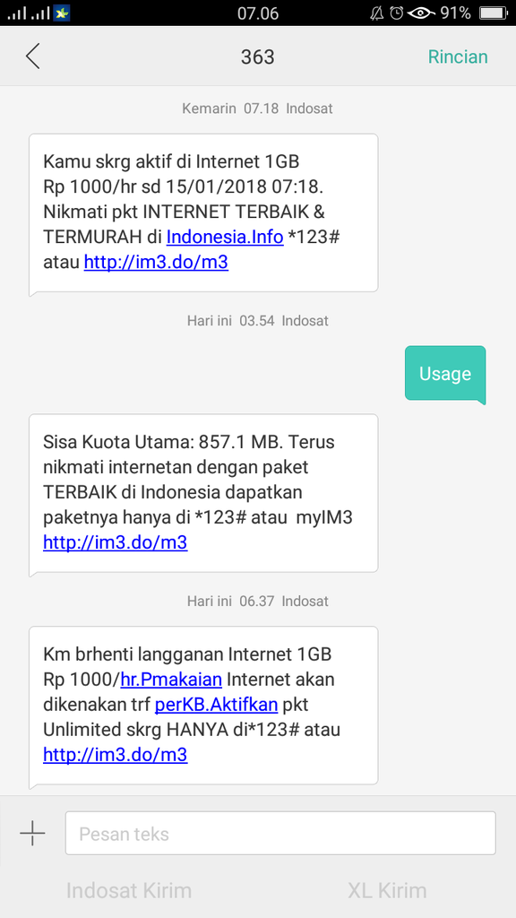 Kecurangan Indosat Ooredoo kepada pengguna 1Gb/1000 rupiah