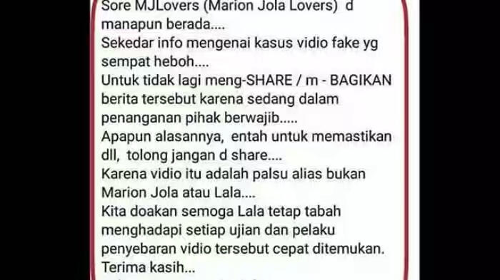 Fakta Terbaru Video Mirip Marion Jola