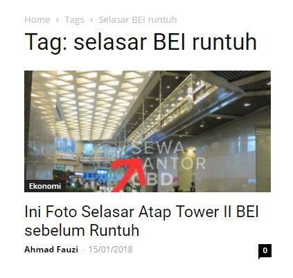 Foto Selasar BEI Sebelum Runtuh