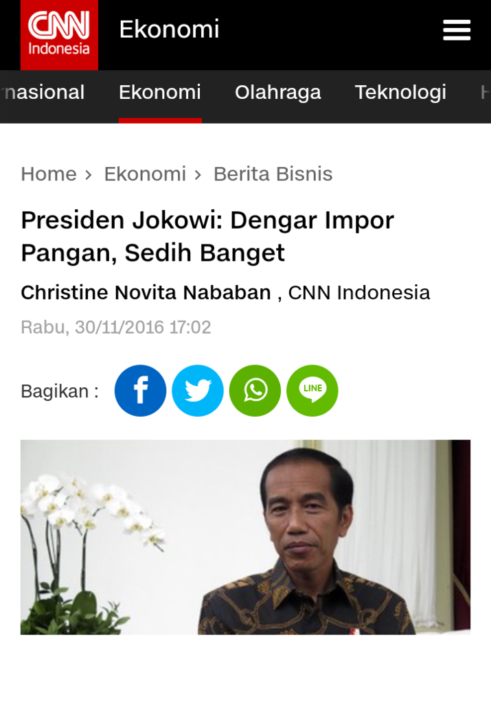 Soal Impor Beras, Jokowi: Agar Tidak Terjadi Gejolak Harga