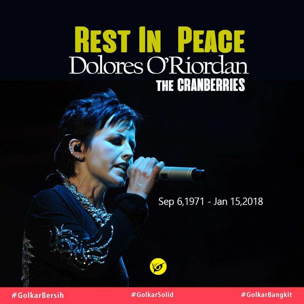 Golkar Turut Berduka atas Wafatnya Dolores O'Riordan, RIP!