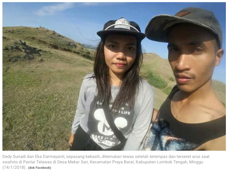 Kisah Asmara Sepasang Kekasih yang Tewas di Pantai Telawas karena "Selfie"