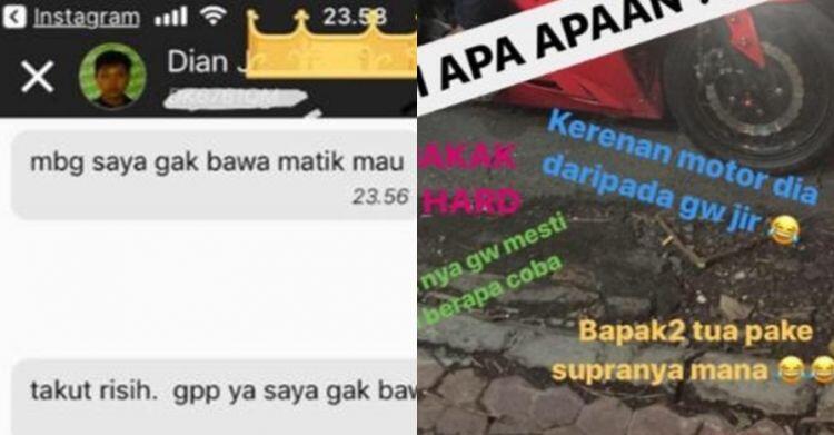 Harusnya jemput pakai matic, tapi motor driver ojol ini bikin kaget