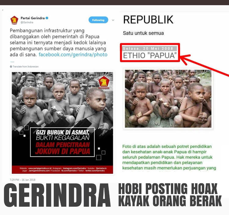 Postingan Gerindra Dinilai Pendukung Jokowi Sebarkan Hoax