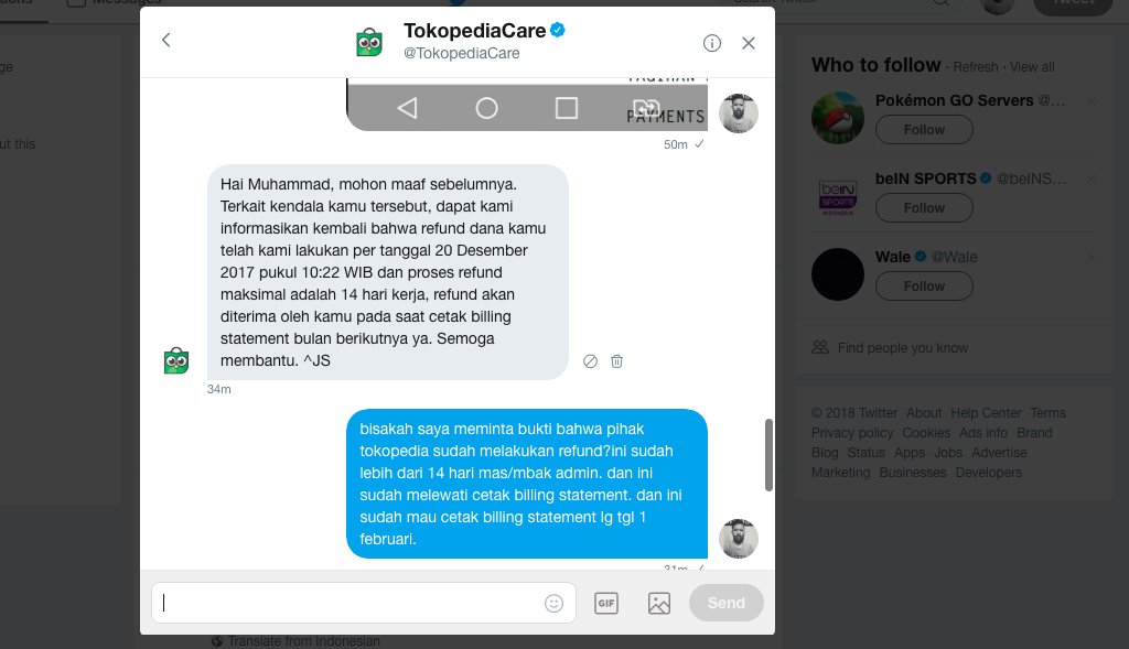 PENGEMBALIAN LIMIT KE KARTU KREDIT TOKOPEDIA SANGAT MENGECEWAKAN!