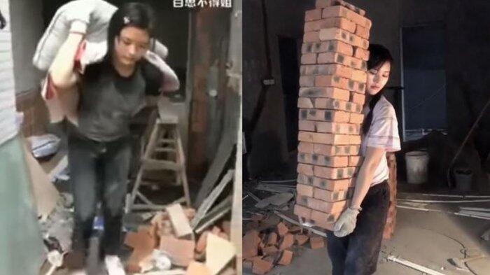 Punya Wajah Cantik dan Tubuh Kuat, Kuli Bangunan Wanita ini Viral di Media Sosial