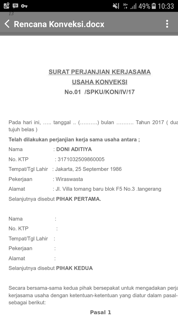 Contoh Surat Perjanjian Kerjasama Pengelolaan Parkir Contoh Surat Hot Sex Picture 