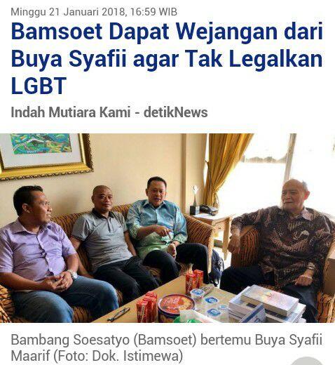 Bamsoet Dapat Wejangan dari Buya Syafii agar Tak Legalkan LGBT