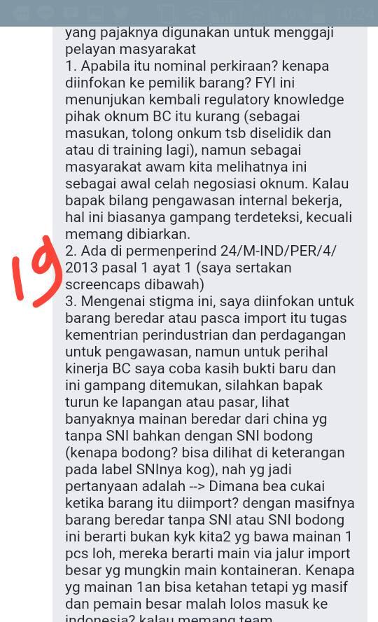 Alot.. Bea Cukai Masih Mengharuskan SNI Walaupun Untuk Perorangan