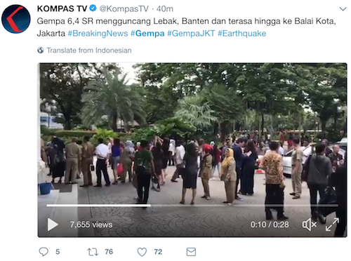 #gempa Trending Topic di Twitter