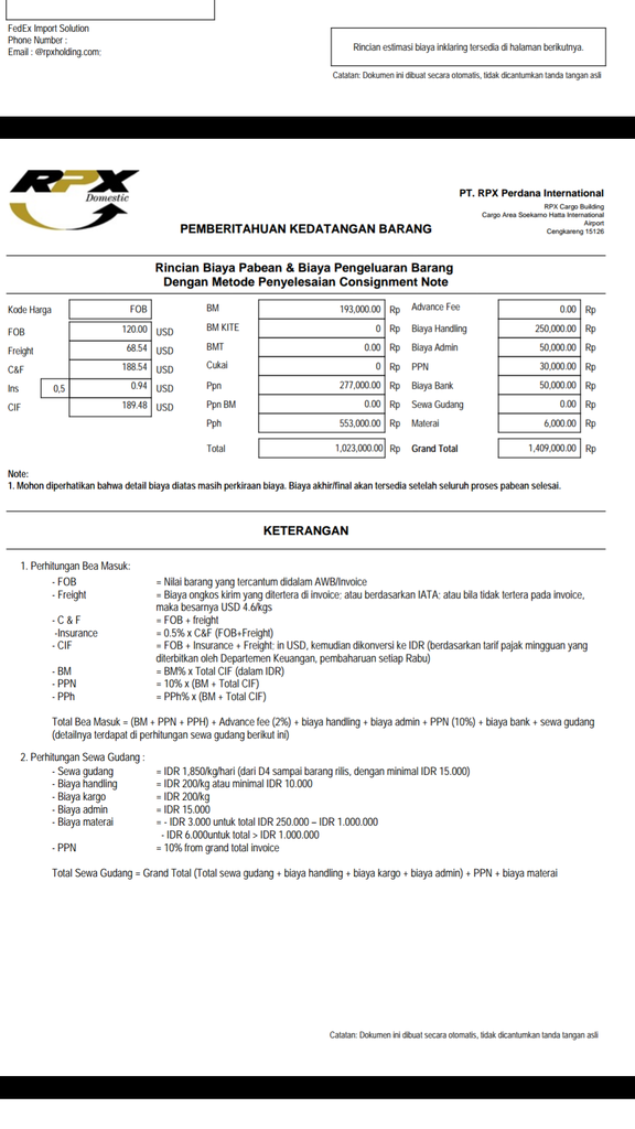 Pengalaman Pahit FED-X /PT R-X HOLDING