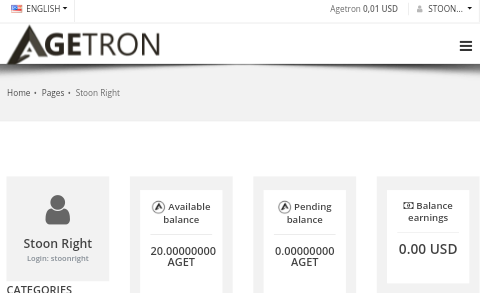 =====$$$$$$$&#91;Free ICO 20 Agetron &#93; 1 AGT =0.10$ =====$$$$$