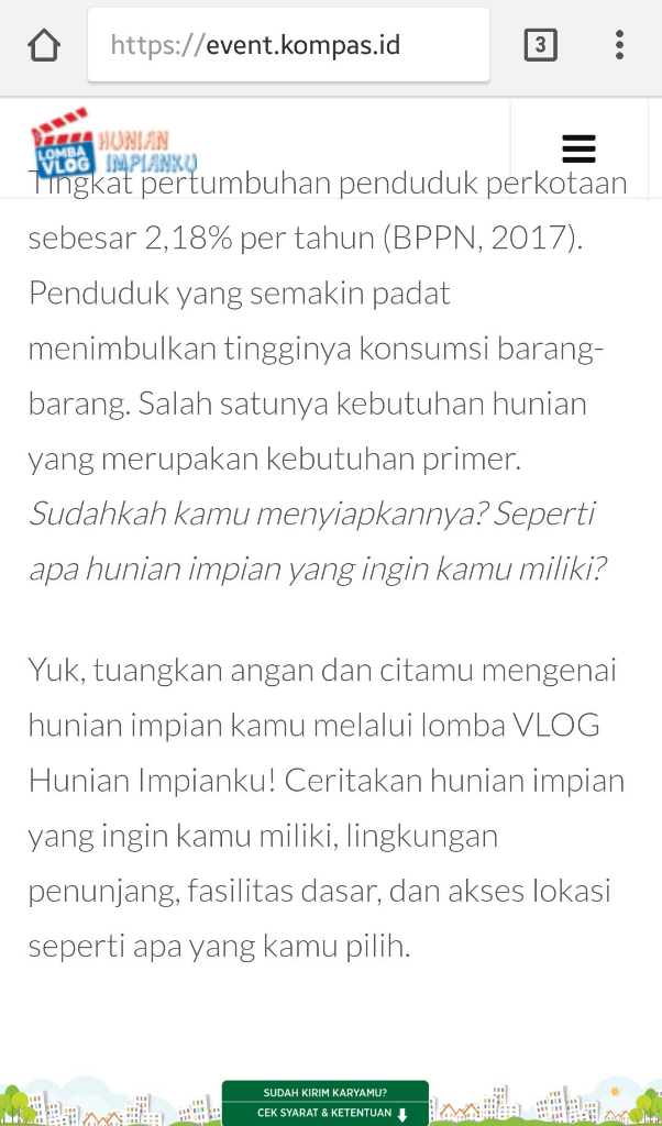 lomba vlog harian kompas dan bank BTN