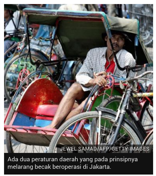 Becak di Jakarta dan 'Kontrak Politik' Gubernur Anies Baswedan