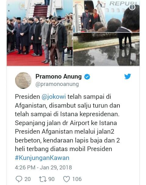 Ke Afghanistan Pascateror, Jokowi Pakai Kendaraan Lapis Baja