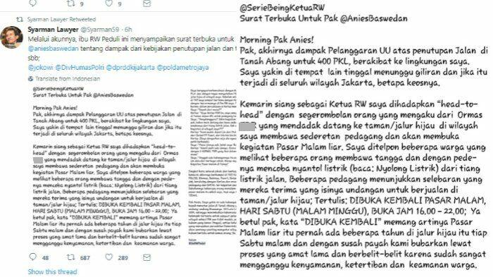 Surat Terbuka Ibu RW Untuk Anies Soal Penutupan Jalan Tanah abang dan Adanya Ormas