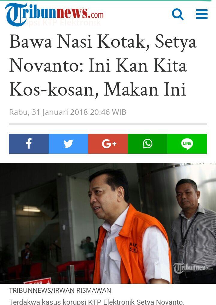 Bawa Nasi Kotak, Setya Novanto: Ini Kan Kita Kos-kosan, Makan Ini