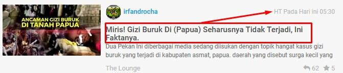 Miris! Gizi Buruk Di (Papua) Seharusnya Tidak Terjadi, Ini Faktanya.