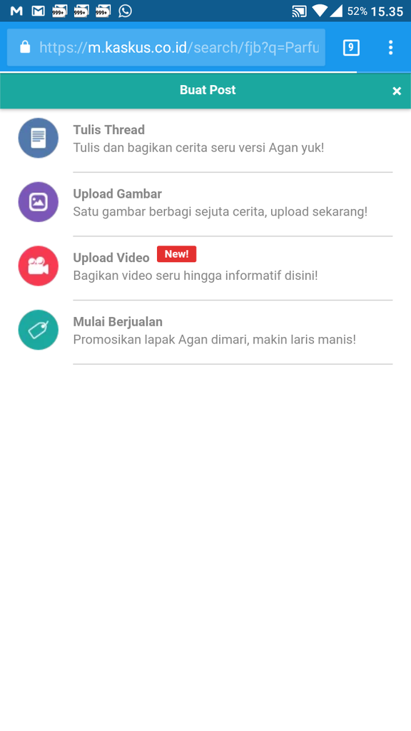 Saya gabisa lihat hasil pencarian jual beli kaskus di mobile