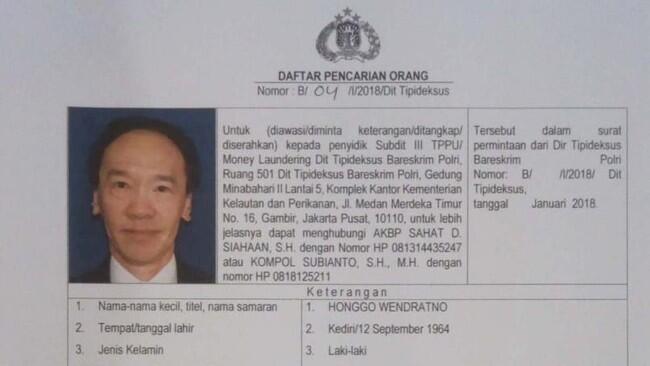 Tersangka Korupsi Kondensat Honggo Wendratno Diburu di 193 Negara