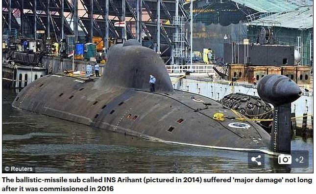 Indian nuclear submarine was crippled for ten months