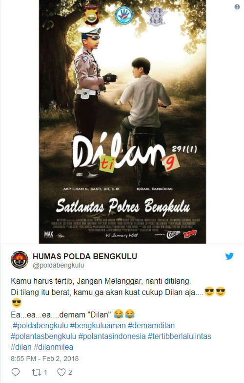 Ngakak! Karena Tak Pakai Helm, Pak Polisi Tilang Dilan Lewat Meme