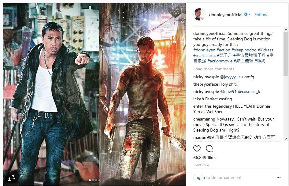 Donnie Yen mengkonfirmasikan produksi film Sleeping Dogs sedang berlangsung!