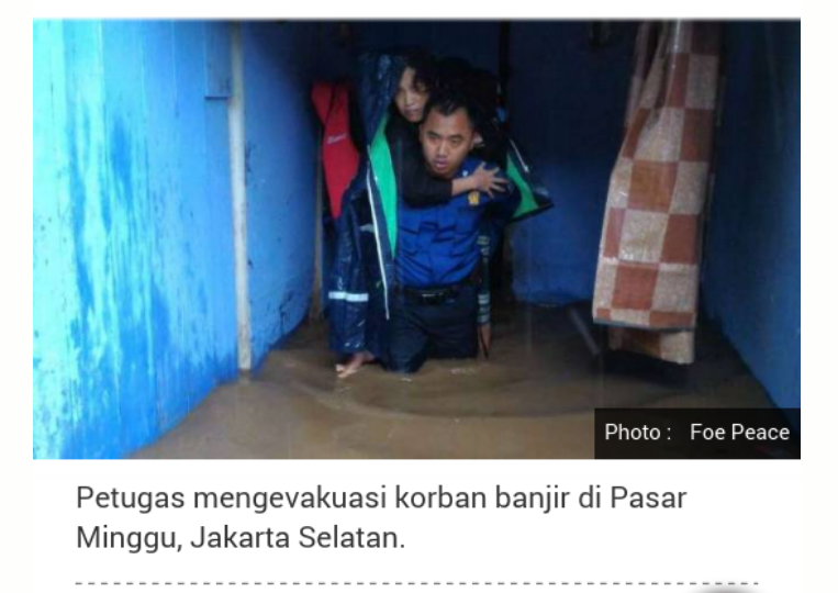 Tiga Kelurahan di Jakarta Selatan Terendam Hingga 1,5 Meter