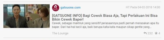 &#91;GATSUONE INFO&#93; Bagi Cowok Biasa Aja, Tapi Perlakuan Ini Bisa Bikin Cewek Baper!