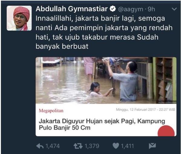 Jakarta Banjir, Ustaz Aa Gym Dicari, Apa Hubungannya ?