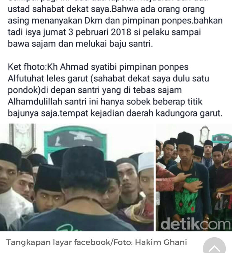 Kasus Santri Garut yang Ngaku Dibacok Ternyata Bohong