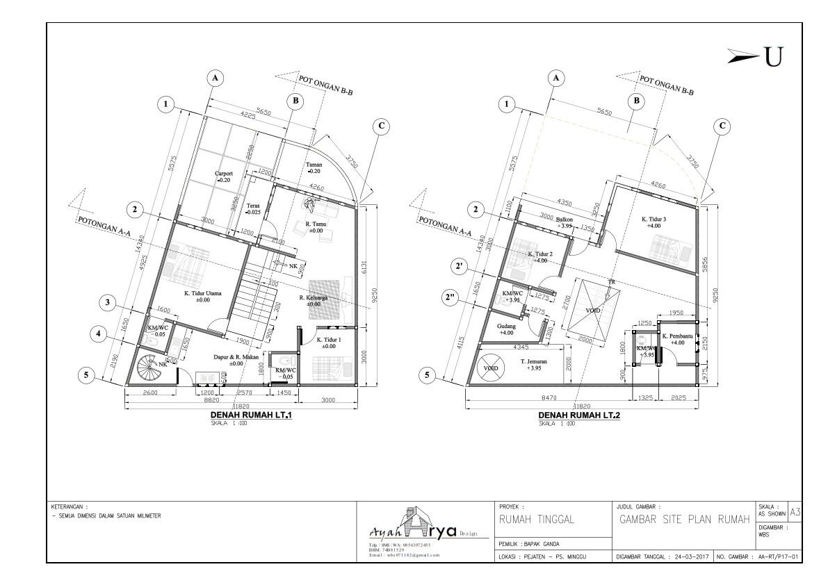 Jual Jasa Gambar Rumah Desain Utk Rmh Baru Renov IMB Landscape