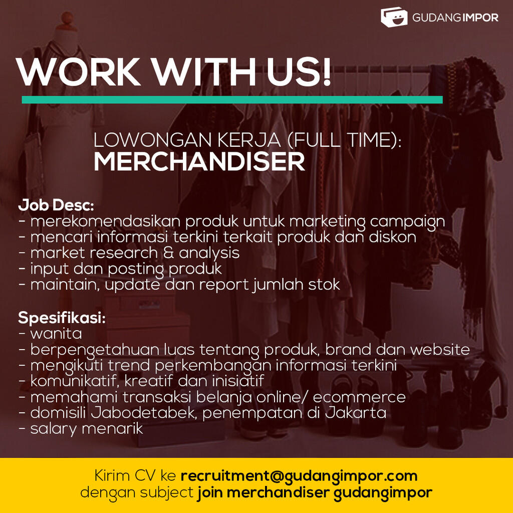 LOWONGAN KERJA MERCHANDISER ~ GUDANGIMPOR