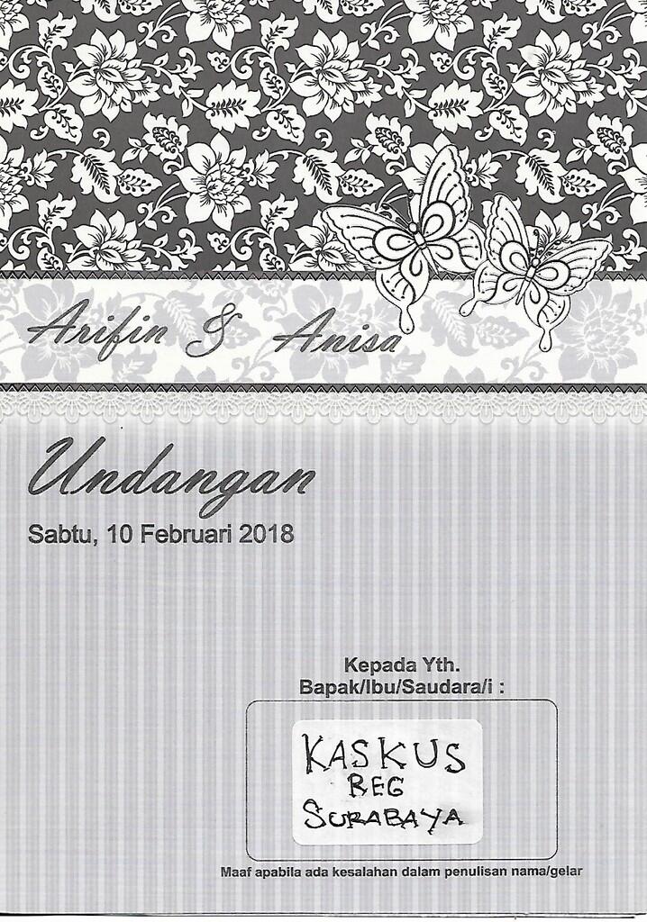 Undangan menikah @Bagusaja , Nanti malam