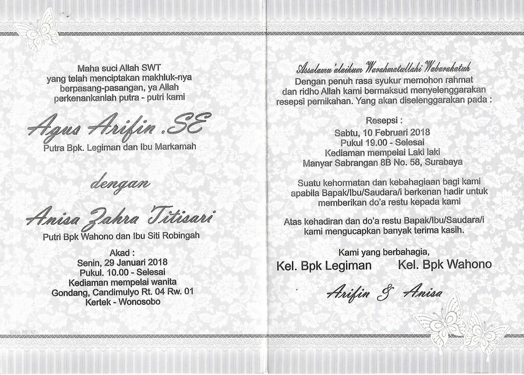 Undangan menikah @Bagusaja , Nanti malam