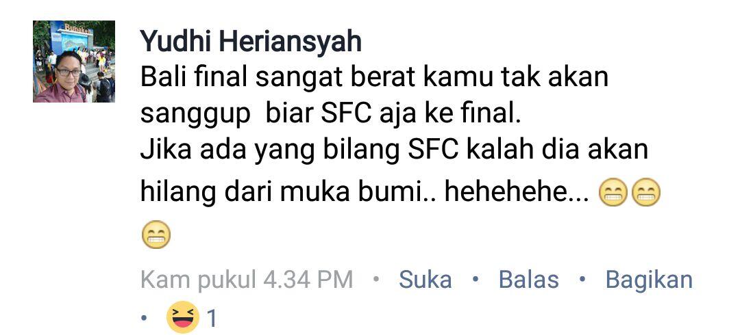 Komentar Lucu Para Suporter SFC jelang Laganya Kemarin