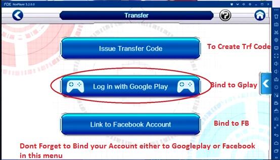 Transfer code