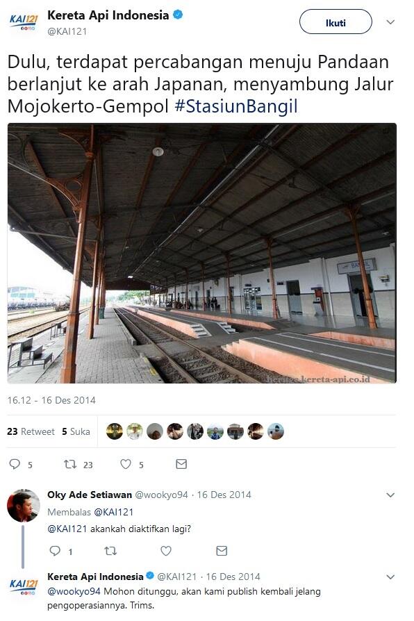 Sejarah Rel Kereta Api Mojokerto Bagian Timur yang Menuju ke Pasuruan