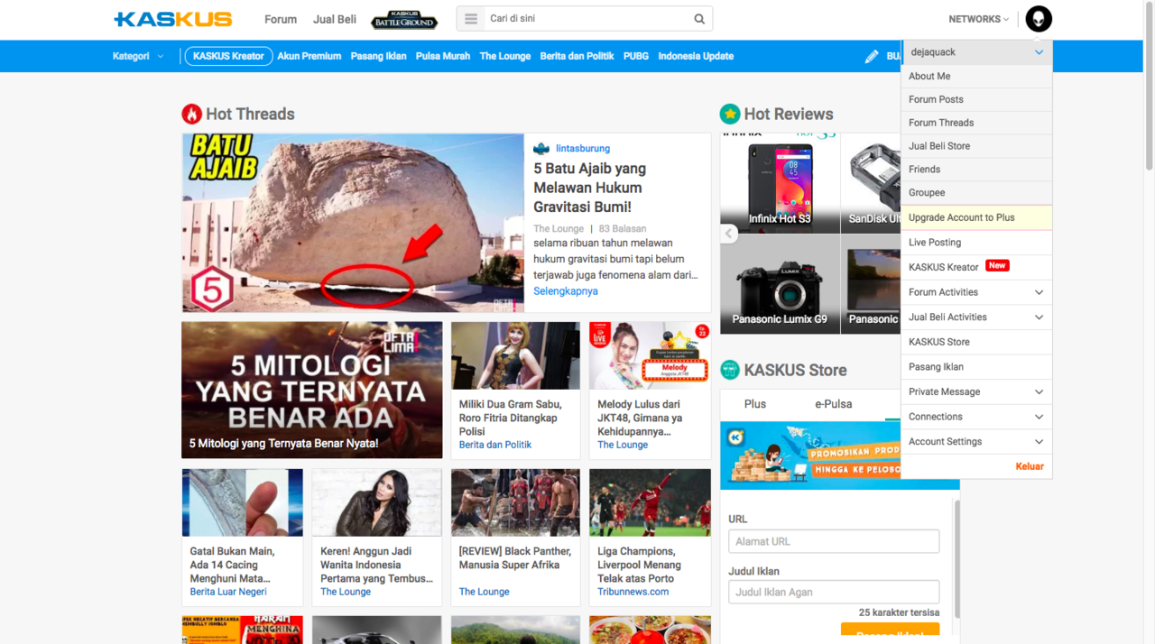 Kaskus error? kelogin pake id orang lain