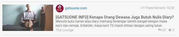 &#91;GATSUONE INFO&#93; Kenapa Orang Dewasa Juga Butuh Nulis Diary?