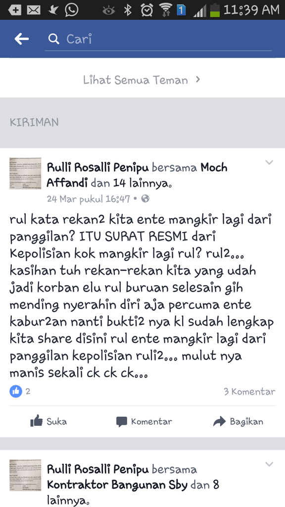 KLARIFIKASI THREAD Penipuan Oleh Rulli Rosalli dan Saadah (owner Garis Cipta Karsa)
