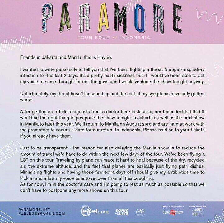 Paramore... Dan konser kelabu para Beberapa Musisi Dunia Di Indonesia