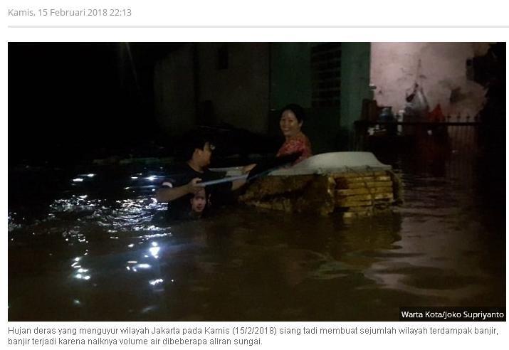 Kali Cakung Meluap, 5 RT di Rawaterate Terendam Banjir 2 Meter