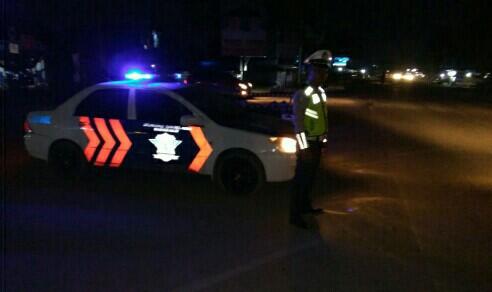 Antisipasi Kemacetan dan Laka lantas, Sat Lantas Polres Banyuasin Aktifkan Blue Light