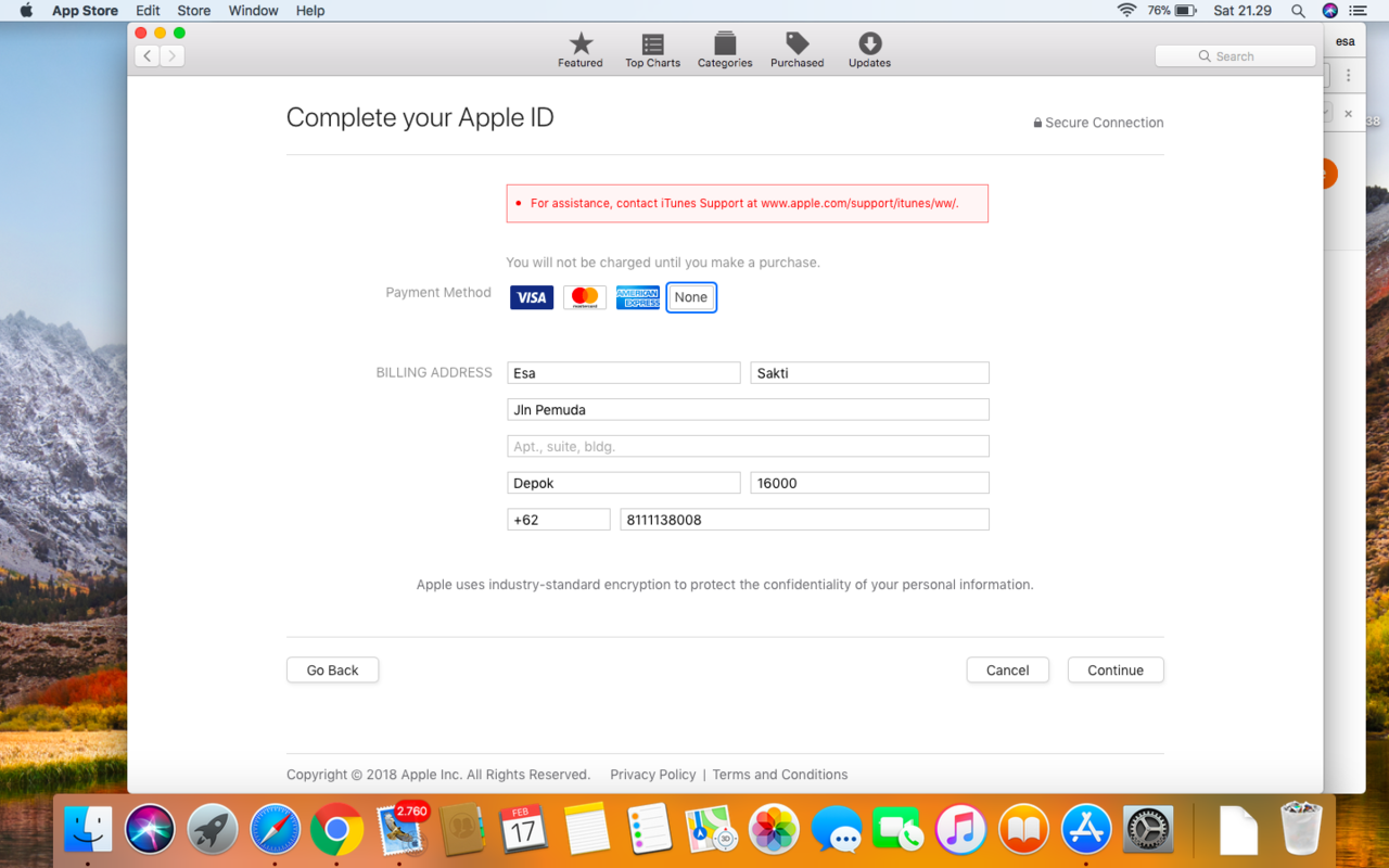 &#91;ASK&#93; Trouble dengan Apple ID pada appstore di Mac