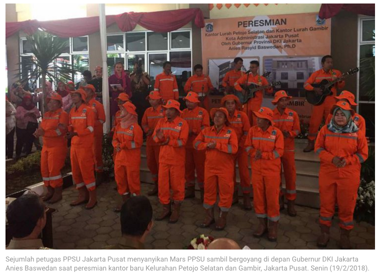 Petugas PPSU: Selamat Pagi Pak Gubernur Anies, "I Love You"