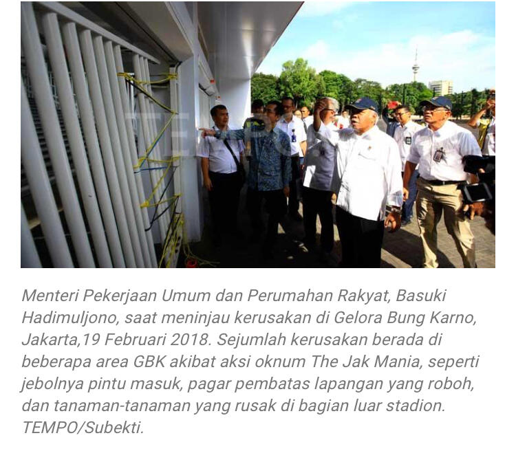 Stadion GBK Dirusak, Menteri PUPR: Pas Lihat, Saya Nangis Betul