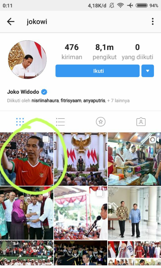 Postingan foto instagram pak Jokowi banjir komentar netizen