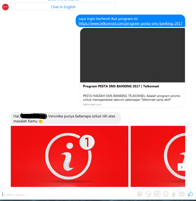 [SHARE] Notifikasi "Program Pesta SMS Banking 2017" dari Telkomsel Memotong Pulsa