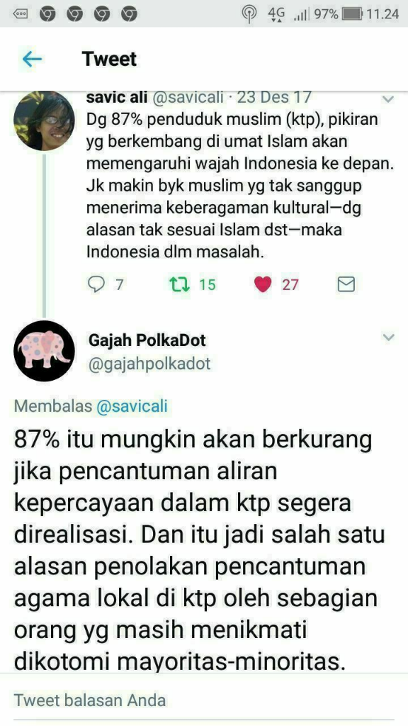 Penganut Aliran Kepercayaan tak Sampai 10 Juta Jiwa